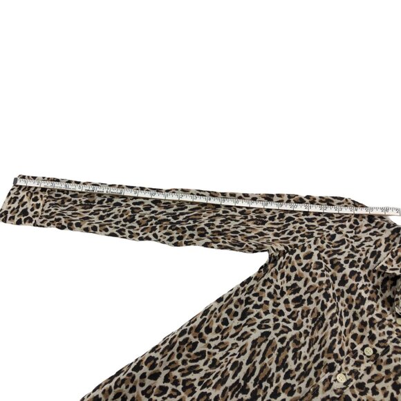 J. Crew “The Perfect Shirt” Long Sleeve 100% Cotton Leopard Print Shirt Size S - Picture 11 of 12
